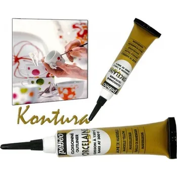 Speciální výtvarná barva Konturovací barva porcelaine 150 barva MARSEILLE YELLOW (ŽLUTÁ).Výrobce pébéo.