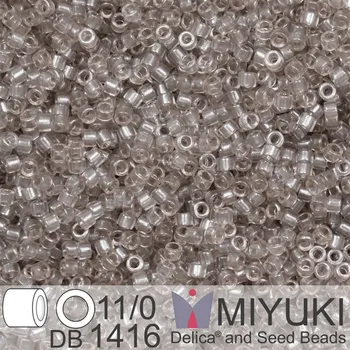 Korálek Korálky Miyuki Delica 11/0. Barva Transparent Light Taupe DB1416. Balení 5g