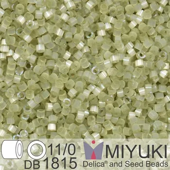 Korálek Korálky Miyuki Delica 11/0. Barva Dyed Pale Lime Silk Satin DB1815. Balení 5g