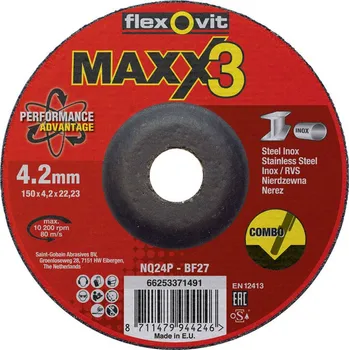 úhlová bruska NORTON-CLIPPER Broušení Kotouč pro kov, inox 150x4.2x22.23mm pro Úhlová bruska Flexovit MAXX 3