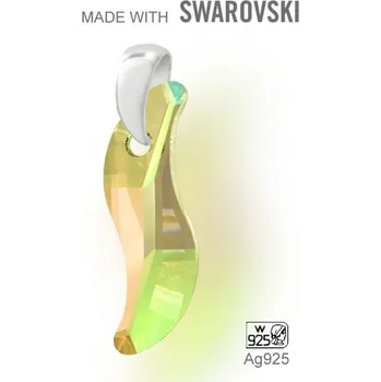 Přívěsek Přívěsek Made with Swarovski 6525 Crystal (001) Luminous Green (LUMG) 28mm+šlupna Ag925