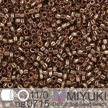 Korálek Korálky Miyuki Delica 11/0. Barva Tr Root Beer DB0715. Balení 5g.