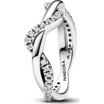 Prsten PANDORA Třpytivý propletený zvlněný prsten 54 193098C01-54