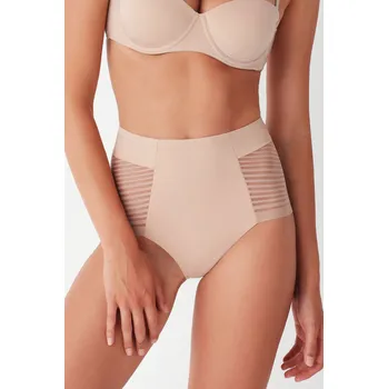 Stahovací kalhotky Cotonella stahovací kalhotky s krajkou tělové - COTBEIG/béžová / XL COT2C001-BEIG
