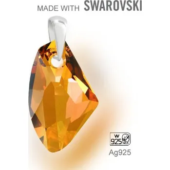 Přívěsek Přívěsek Made with Swarovski 6656 Crystal (001) Copper (COP) 27mm+šlupna Ag925