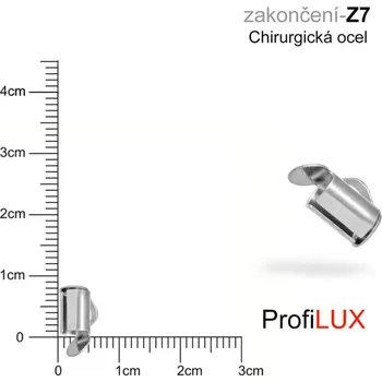 Materiál na výrobu šperku Zakončení na náramky chirurgická ocel. Ozn. Z7. Velikost otvor 3,5mm délka 7mm.