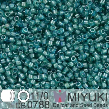 Korálek Korálky Miyuki Delica 11/0. Barva Dyed SF Tr Dk Teal DB0788. Balení 5g