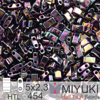 Korálek Korálky Miyuki Half Tila. Barva Met Dk Plum Iris HTL 454. Balení 3g.