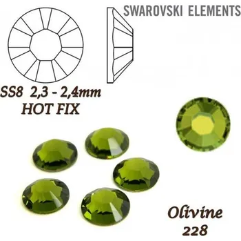 Korálek SWAROVSKI xilion rose HOT-FIX velikost SS8 barva OLIVINE