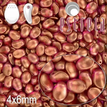 Korálek MAČKANÉ korále tvar OKVĚTNÍ LUPEN Velikost 4x6mm. Barva FIALOVÁ TMAVÁ s měděným pokovem 29260. Balení 25ks na návleku.