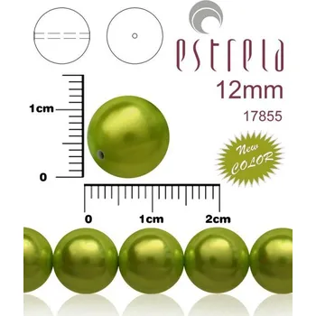 Korálek VOSKOVANÉ korále tvar kulatý. Velikost 12mm. Barva 17855 (metalická zelená) New COLOR. Balení 8ks na návleku.