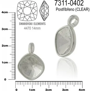 Přívěsek Přívěsek na komponenty SWAROVSKI 4470 14mm. Ozn.7311-0402 . Barva stříbrná.