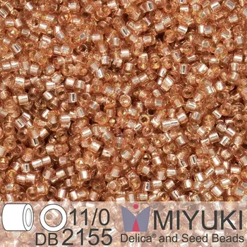 Korálek Korálky Miyuki Delica 11/0. Barva Duracoat Silverlined Dyed Mica DB2155. Balení 5g.
