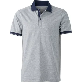 Pánská košile James & Nicholson Pánská melírovaná polokošile James & Nicholson Šedý melír 3XL