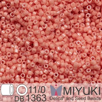 Korálek Korálky Miyuki Delica 11/0. Barva Dyed Op Salmon DB1363. Balení 5g.