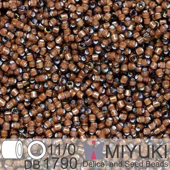 Korálek Korálky Miyuki Delica 11/0. Barva White Lined Sable Brown AB DB1790. Balení 5g.