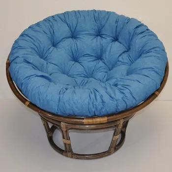 Papasan Nábytek PEGAS Ratanový papasan 115 cm hnědý - polstr tyrkysový melír