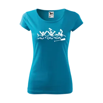 Dámské tričko ON-DESIGN Vodácké tričko dámské PÁRTY V PLNÉM PROUDU Velikost: M, Barva: tyrkysová