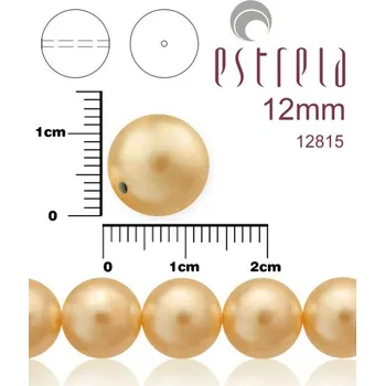 Korálek VOSKOVANÉ korále tvar kulatý. Velikost 12mm. Barva 12815 (meruňková). Balení 8ks na návleku.