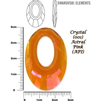 Dětské navlékací korálky SWAROVSKI HELIOS Pendant barva CRYSTAL ASTRAL PINK velikost 40mm.