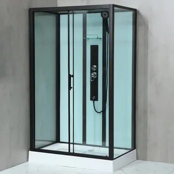 Masážní sprchový box WellMall Glass 120 x 80 cm černý