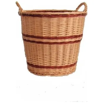 Proutěné koše hospodářské průměr 46 cm, loupaný (Proutěný koš hospodářský Ø46 cm – proutěný koš na prádlo, zeleninu i dřevo)