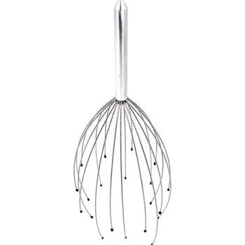 Masážní přístroj Chobotnicový masážní dráp pro hlavu - stříbrný 20 drápů