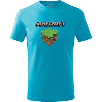 ON-DESIGN Tričko s MINECRAFT kostkou Velikost: XL, Barva: tyrkysová