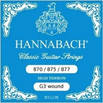 Struna pro kytaru a smyčcový nástroj Hannabach Struny pro Klasickou kytaru G/3 Nylon ovinutéG3 Chrom 875HT 31732