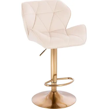 Barová židle Horten Barová židle Horten velur na zlatém talíři krémová