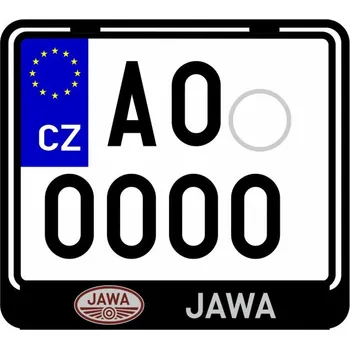 Držák SPZ 3D SPZ Nosič SPZ na motorku s 3D motivem Jawa