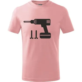 ON-DESIGN Dětské tričko s VRTAČKOU Velikost: 134 cm/8 let, Barva: růžová