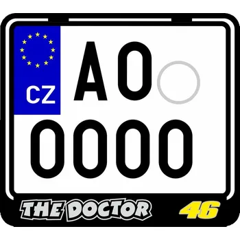 Držák SPZ 3D SPZ Nosič SPZ na motorku s 3D motivem The Doctor 46
