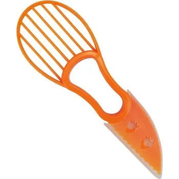Plastový nůž | speciální kráječ na avokádo, 2v1 - oranžový