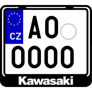 Držák SPZ 3D SPZ Nosič SPZ na motorku s 3D motivem Kawasaki 1