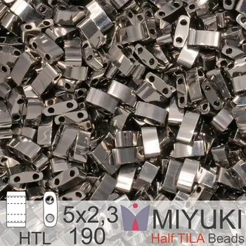 Korálek Korálky Miyuki Half Tila. Barva Nickel Plated HTL 190. Balení 3g.