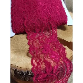 Krajka Elastická krajka šíře 55 mm barva bordó