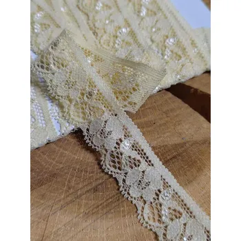 Krajka Elastická krajka šíře 20 mm žlutá délka 3,8 m