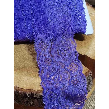 Krajka Elastická krajka šíře 55 mm fialková