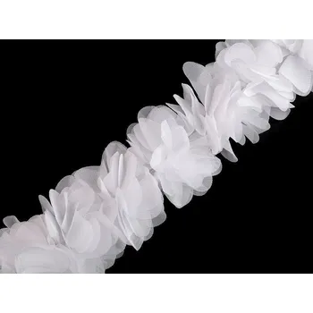 Prýmek na pružence šíře 60 mm - bílá (metráž)