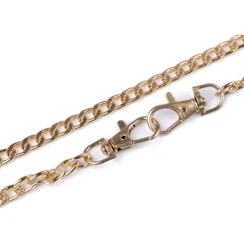 Řetízek na kabelky s reliéfem, s karabinou délka 120 cm, barva 2 zlatá klasik