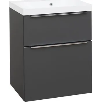 Koupelnový nábytek EBS Nevio Skříňka a umyvadlo 61 cm, antracitově šedá NEVIO61S