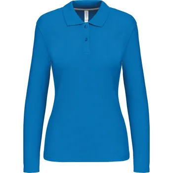 Dámská košile KARIBAN Dámská polokošile pique dl.rukáv Velikost: 3XL, Barva: azurově modrá