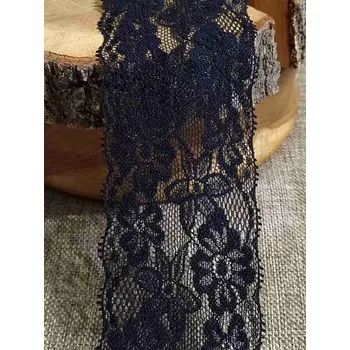 Krajka Elastická krajka / vsadka šíře 65 mm barva černá