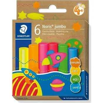 Modelovací hmota Modelína "Noris® Jumbo 842", 6 neonových barev, STAEDTLER 842F C6