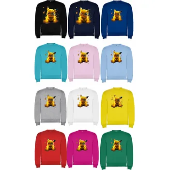 Chlapecká mikina Mikina přes hlavu Pikachu Cute Pokémon Barva: RŮŽOVÁ/RŮŽR, Velikost: 3XL