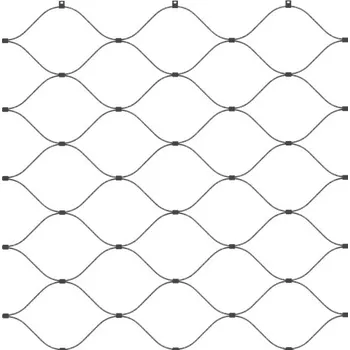 Zábradlí Lanková výplň - síť, 70x120x1,5-5m, nerez AISI 316, černá