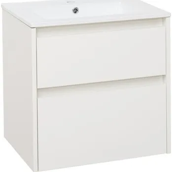 Koupelnový nábytek EBS Duomo Skříňka a keramické umyvadlo Slim 61 cm, bílá lesklá DUOMOSL61B