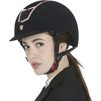 Jezdecká přilba EQUESTRO Helma jezdecká Velvet Frame - černá/rosegold, vel. L 59-61 cm