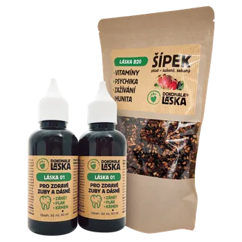 Péče o psí chrup Dokonalá Láska Zvýhodněný set Láska 01 a Láska B20 - Zuby a dásně - Posílená péče L